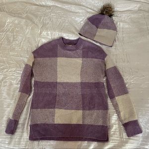 Christian Siriano White and Purple Sweater